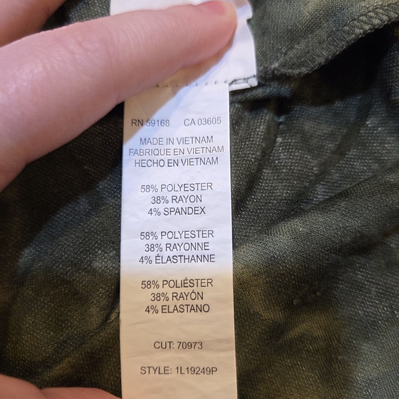 Karen Kane Petites Burnout Tie-Dye Crew Neck 3/4 Sleeve Asymmetric Tunic sz S - Picture 5 of 9